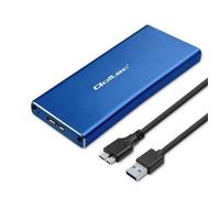 Disque dur SSD externe - Qoltec - 51832 - 2 To - USB 3.0 - M.2 SATA - Bleu