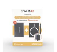 Disque dur SSD externe SAMSUNG Pack T7 4To Gris + Etui magsafe + cable