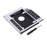 Disque Dur Tray, 12,7 mm Aluminium SATA HDD SSD Enclosure Hard Drive Bay Support Hard Disk 2.5 HDD SATA SATAII SDD CD-ROM, Universal Optical DVD Adapter for Laptop