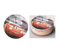 DISQUE EN AZYME CARS 3 ANNIVERSAIRE GATEAU 20 CM