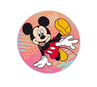 Dekora - Decoration Gateau Anniversaire Feuille Azyme avec Mickey Mouse - 20 cm Diametre