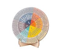 Disque en bois double face Roue avec support Santé mentale Aide aux émotions Décoration de table pour la maison, le bureau, le bien-être mental Cadeau pour les femmes et les hommes
