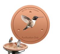 Disque en cuivre pour bain d'oiseaux, 10 cm de diamètre avec support à trois points, de nettoyage pour bain d'oiseaux, pour la terrasse, pour femmes, mamans, jardinières, amateurs de nature