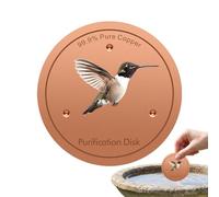 Disque en cuivre pour bain d'oiseaux | 10 cm de diamètre avec support à trois points, disques de purification d'eau pour abreuvoir d'oiseaux, pour femmes, mamans, jardinières, amateurs de nature