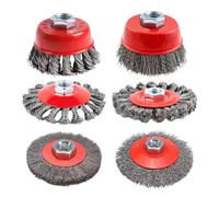 Disque Fil Métal pour Meuleuse d'Angle | Lot de 6 Brosses Roues pour Polissage | Accessoire Débavurage M14 pour Enlèvement Rouille Nettoyage Soudure | Travail Bois Réparation Automobile