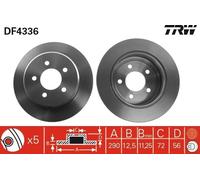 Disque Frein Axial Arrière pour Chrysler Dodge Caravan Grand Voyager RAM Van V