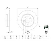 Disque Frein Axial Arrière pour Chrysler Mercedes-Benz 124 t C
