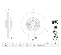 Disque Frein Axial Arrière pour Citroën DS ( Capsa ) Peugeot 3008 308 Sw