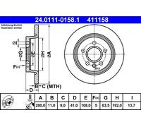 Disque Frein Axial Arrière pour Ford Volvo C-Max C30 C70 Focus