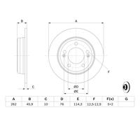 Disque Frein Axial Arrière pour Hyundai Kia Cee'D Ciré Koup Crète Elas