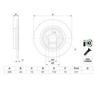 Disque Frein Axial Arrière pour Mercedes-Benz Cla Eqa Eqb Gl