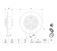 Disque Frein Axial Arrière pour Renault Clio Grand Megane Scénic Megane Cc