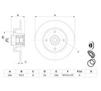 Disque Frein Axial Arrière pour Renault Clio Mégane Modus/Grand Modus , Twingo