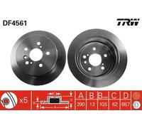 Disque Frein Axial Arrière pour Toyota Alphard Avensis Verso ESQUIRE Isis de Noé