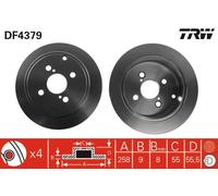 Disque Frein Axial Arrière pour Toyota Corolla Matrix Vios / Soluna Vios Yaris