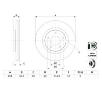 Disque Frein Axial Avant pour Citroën Dodge Jeep Mitsubishi Peugeot 4008 ASX