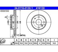 Disque Frein Axial Avant pour Daihatsu Subaru Toyota Cœur Duet Justy Move Si