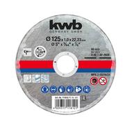 kwb Disque à tronçonner 125 mm pour inox et acier (extra fin, 1,0 mm, coupes nettes, pour meuleuse d'angle)