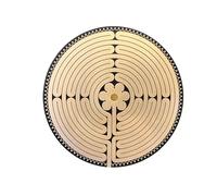 Disque Labyrinthe de Chartres - Disque équilibrant 10 cm à 2 Faces cuivre plaqué Or, Coeur en Cire d'abeilles, antenne Tesla, Rééquilibre et apaise pour méditation - Disque énergétique héliquantix