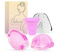 Disque menstruel Bibrad avec tirette et plus grande capacité de stockage - 2 disques menstruels taille L, stérilisateur, sac et manuel. Alternative aux coupes, éponges ou serviettes