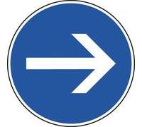 Disque Obligation de tourner à droite avant le panneau 650 B21.1 cl1 - NADIA SIGNALISATION - DIS650E1B21.1