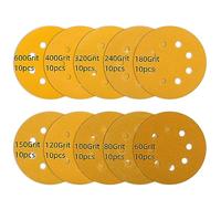 Disque Ponceuse 125mm a Poncer Ponçage 8 Trous Cloison Sèche Excentrique Orbitales Aléatoires Cloisons Sèches Ponceuse Girafe Disques Abrasifs Velcro B-60/80/100/120/150/180/240/320/400/600 Grain