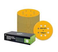 Disque Ponceuse 125mm a Poncer Ponçage 8 Trous Cloison Sèche Excentrique Orbitales Aléatoires Cloisons Sèches Ponceuse Girafe Disques Abrasifs Velcro B-400 Grain