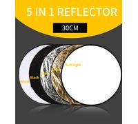 disque Portable 5 en 1 pour photographie,réflecteur de lumière rond de 30cm,multi-disques,supports pliables en or et argent