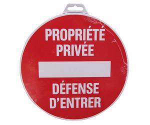 Disque Propriété privée défense d'entrer - rouge/blanc - 300 mm