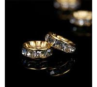 Disque Rondelle En Acier Inoxydable 100,Perles D'espacement En Clip Avec Strass,Pour Bijoux De Direction,Bracelet À Faire Soi-Même,6/8mm,316 Pièces - Type Gold-6mm