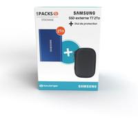 Disque SSD externe SAMSUNG Pack T7 2To bleu + Etui