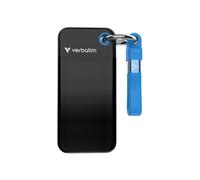 Verbatim Pocket - SSD - 2 To - porte vec attachement à câble - externe (portable) - M.2 - USB 3.2 Gen 2 (USB-C connecteur) - Noir/bleu