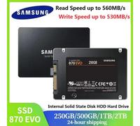 Disque SSD interne SAMSUNG 870 EVO, disque dur SATA3 2,5 pouces pour ordinateur portable et ordinateur de bureau, 1 To, 2 To, 250 Go, 500 Go, PC MLC
