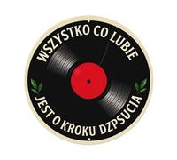 Disque vinyle avec centre rouge et feuilles vertes - Plaque ronde vintage en métal - Affiche rétro pour bar, maison, cave, cuisine, buanderie - Cadeau 20,3 x 20,3 cm