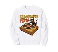 Disque Vinyle drôle DJ Chat Musique rétro Sweatshirt