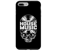 Disque Vinyle House Music DJ Music Lover Gothic Skull LP Coque pour iPhone 7 Plus/8 Plus