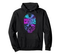 Disque Vinyle House Music DJ Music Lover Gothic Skull LP Sweat à Capuche