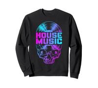 Disque Vinyle House Music DJ Music Lover Gothic Skull LP Sweatshirt