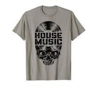Disque Vinyle House Music DJ Music Lover Gothic Skull LP T-Shirt