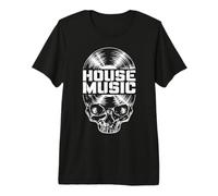 Disque Vinyle House Music DJ Music Lover Gothic Skull LP T-Shirt Haut de Gamme