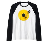 Disque Vinyle Jaune, Vinyle rétro Design, Platine DJ, Pop Manche Raglan