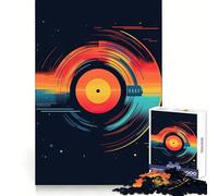 Disque Vinyle Musical pour Adultes, Puzzle de 1000 pièces, Jouet de réflexion Anti-anxiété, Bords précis, Cadeau attentionné (38x26cm)