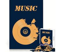 Disque Vinyle Musical, Puzzle de 1000 pièces pour Adultes, Cadeau Amusant et intellectuel, idéal pour Passer Un agréable Moment de détente, découpe Fine, Surprise de Noël (38x52cm)