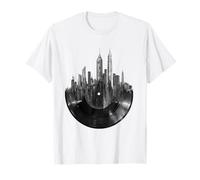 Disque Vinyle New York City Skyline Music Lover T-Shirt