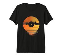 Disque Vinyle Rétro Coucher de Soleil - Musique Vintage Océan T-Shirt Haut de Gamme