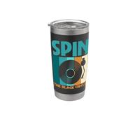 Disque vinyle Spin the Black Circle Gobelet isotherme en acier inoxydable double paroi
