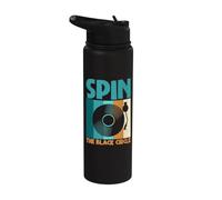 Disque vinyle Spin the Black Circle Stainless Steel Insulated Water Bottle