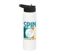 Disque vinyle Spin the Black Circle Stainless Steel Insulated Water Bottle