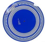 Disque vinyle stroboscopique pour calibrage de platine vinyle avec jauge azimut pour lecteur LP, outil de réglage blanc et bleu (bleu)