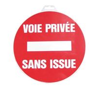Disque Voie privée sans issue - rouge/blanc - 300 mm